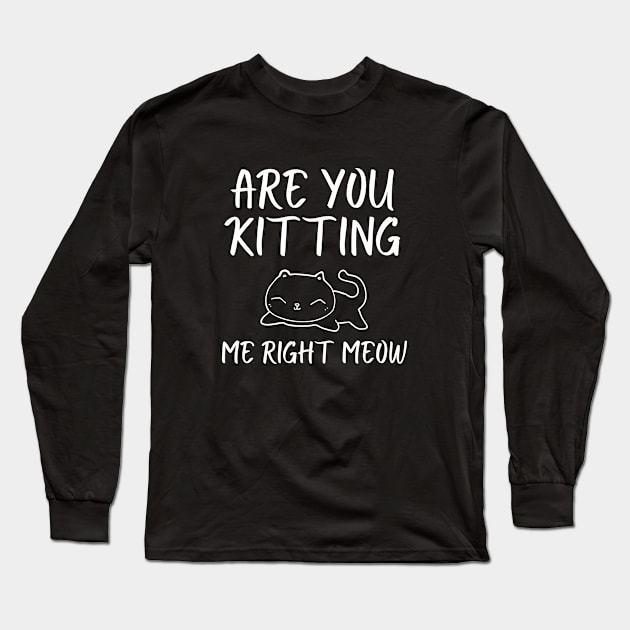 are You Kitten Me Right Meow Long Sleeve T-Shirt by FalconPod